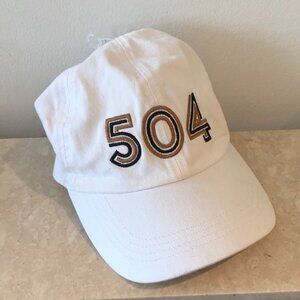 NEW WITH TAGS - 504 New Orleans Louisiana NOLA Area code White Gold Baseball hat
